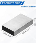 PATIKIL rectangular steel bench block, 30x50x10 mm, hardened flat metal block for jewelry stamping, no holes