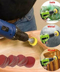 Pro Grade 2 Inch Sanding Discs Kit With Hook And Loop Backing Pad And One Quarter Inch Shank, used on wood and metal