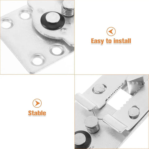 Close-up of heavy duty sectional couch connectors pack of 5, steel brackets showing adjustable straps and installation ease.