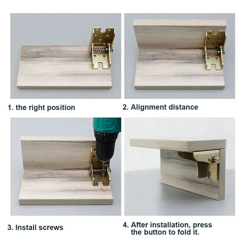 Heavy Duty 90 Degree Folding Table Leg Bracket With Self Locking Hinge Designed For Drop Leaf Tables And Camp Sofas Featuring Durable Galvanized Carbon Steel No Sweat Assembly Quick Install 4 Pack