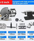 Solid Six Inch Universal Indexing Head For Milling Machines Featuring Heavy Duty Three Jaw Chuck And Cnc Rotary Axis Tailstock Kit with accessories.
