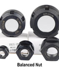 Top Shelf Precision Balanced Collet Nut Rock Solid Clamping Adapter For ER16 CNC Milling And Engraving Tools, showing multiple sizes.
