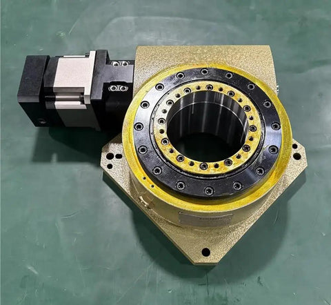 Top Shelf High Rigidity Hollow Indexing Table Built With Slick Cam Groove And Pro Grade Hollow Shaft Rotary Platform For Heavy Duty Manufacturing Jobs, showing the rotary mechanism.