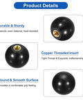 2 Pack M5 Threaded Ball Knobs 16mm Diameter Thermoset With Copper Insert For Machine Lever Handles Black Two Piece Set