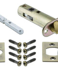 Mission Plate With Waldorf Crystal Knob For Dope Vintage Vibe Passage Door Hardware Set In Antique Brass, installation screws