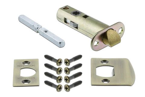 Prairie Plate With Keyhole Passage And Waldorf Cobalt Door Knob In Antique Brass Two And Three Eighths Backset hardware components