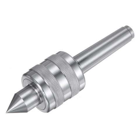 MT2 Live Center for CNC Lathe, Morse Taper Precision Medium Duty Rotary Knurling Live Center, Hardened 50HRC Body, 40Cr Tool Steel Tip