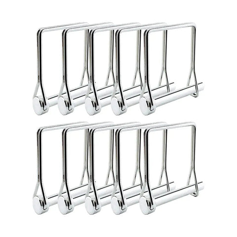 Ten chrome-plated hitch pins, 5/16 x 2 inch, heavy-duty carbon steel, Five Sixteenth Inch By Two Inch Trailer Hitch Pin Set Ten Pack