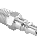 A Style 1/4 Inch MNPT Air Plug Silver 10 Count Pack For Quick Connect Systems Milton Compatible With A Style Couplers And Many Industrial Fittings Easy Fit With 1/4 Basic Flow Size. 1/4 inch MNPT silver air plug