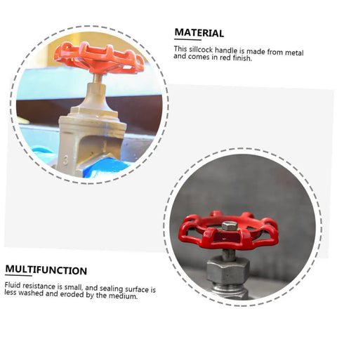 Heavy Duty Ball Gate Valve Handle Set 10 Pcs Durable Hand Wheels in Red showing metal construction and multitasking details