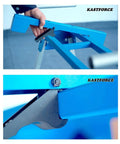 Close-up of locking mechanism on Beefy Built Tough Miter Saw Stand Supports Up To 500 Lb, Adjustable 34.5 To 88 Inch Extension.
