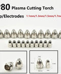 Premium 20 Pc P80 Plasma Cutter Electrodes Nozzles And Tips For CNC Machines With Copper Shield High Conductivity 1.7mm Thick Cutting Torch Consumables That Last, various sizes