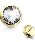 Dermal Top Multi Pack 14G 16G Implant Grade Titanium Surface Piercing Jewelry Set With CZ 5mm Gold Tops Hypoallergenic Labret Style Tops 14G 3 Pieces