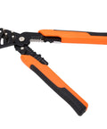 Xixian Heavy Duty Wire Stripper Pliers Multitool Crimper Cutter for Electricians with orange and black rubber grips.
