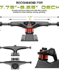 Skateboard Trucks And Wheels Starter Kit For 7.75 To 8 Inch Decks with durable aluminum alloy trucks and 90A cushion.