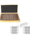 Heavy Duty 28 Piece Gauge Block Kit Precision Ground Setup Bars For Router And Table Saw Alignment Solid Hardened Steel inside wooden case