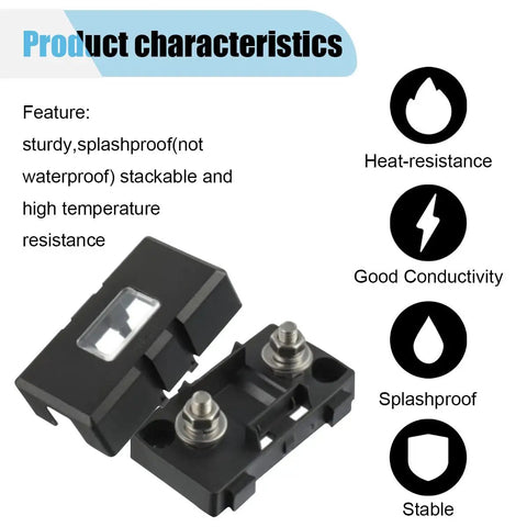 Street Tested Midi Fuse Holders With 50 Amp Fuses, 2 Pack Heavy Duty Automotive kit with sturdy splashproof design.