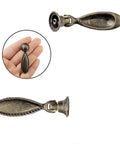 Two Pack Antique Bronze Single Hole Handle Pulls For Wooden Furniture Cabinets Cupboards Drawers Wardrobes And Doors 60x18mm 2.36x0.71 Inches Rust Resistant Iron With Antique Brass Plating, product shown in hand and separate views