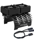 Beefy Twin RC Car Motor Cooling Fans With Metal Cover Heatsink for 1/8 and 1/7 scale brushless motors 40mm and 42mm diameter