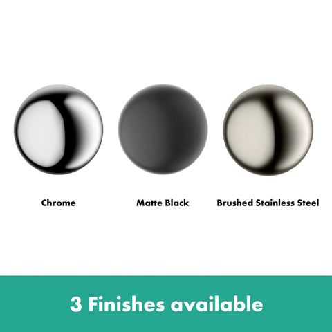 Chrome, Matte Black, and Brushed Stainless Steel finishes for Professional Grade Rectangular Linear Shower Drain.