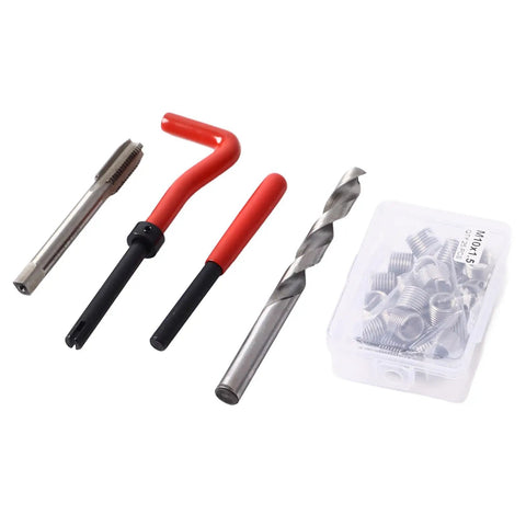 Heavy Duty Thread Repair Kit With Metric And Imperial Self-Tapping Inserts, Drill Bits, Taps, Breaking Pins And Insertion Tools