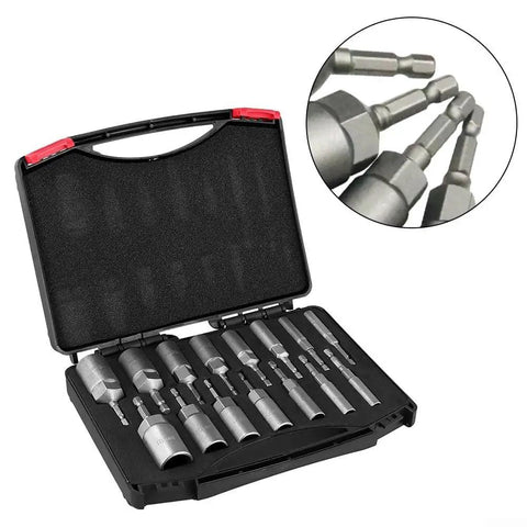 Super Cool 15 Piece Hex Socket Adapter Kit With Magnetic Bits For Car DIY And Home Repair, Heavy Duty Chrome Vanadium Steel Nut Bolt Tool Set in case