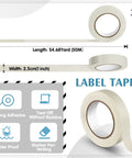 Console Labeling Tape 1 Inch Wide 54.7 Yard Roll Clean Writable Flatback Paper White Adhesive Tape Removable No Residue