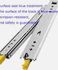 Heavy Duty Drawer Slides With Soft Close Full Extension Rails Three Fold Ball Bearing Tracks Locking Design For Fully Open Or Closed Tough As Nails Cold Rolled Steel 300mm 12in Pair showing corrosion-resistant surface