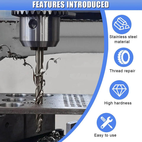 30Pcs M6 x 1.0mm Thread Repair Inserts Kit For Auto Repair, Stainless steel helicoil set being used with a drill