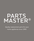 Parts Master logo with text 'Quality replacement parts for your home appliances since 1992' on gray background