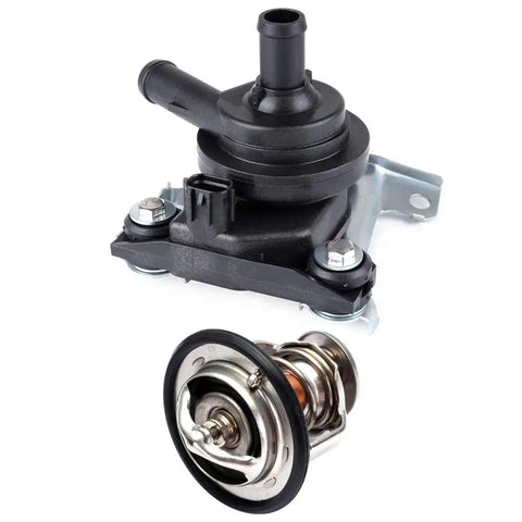 AW6771 Electric Auxiliary Water Pump For Toyota Prius 2004 2009 1.5L L4 Engine, black plastic pump with metal thermostat.