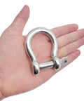 Beefy Heavy Duty Half Inch Screw Pin Anchor Shackle Set 304 Stainless Steel 12mm Bolt Pin Shackles in hand for size reference