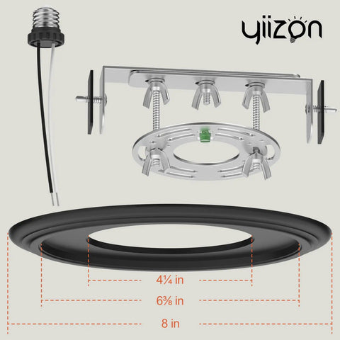 Sleek Recessed To Pendant Converter Kit Turns Six Inch Can Lights Into Chic Hanging Fixtures Featuring A Gimmie E26 Socket And Fresh Black Ceiling Plate For A Quick No Sweat Makeover