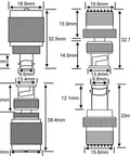 Diagram showing 4 Type BNC to UHF Adapter Kit Gender Changer Set With BNC Male To UHF Female And BNC Female To UHF Male Pairs