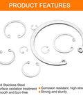 Internal Retaining Ring Circlip 20Pcs 16mm 304 Stainless Steel Internal Circlip Snap Rings C Clips For Grooved Shafts Studs Silver Tone Uxcell