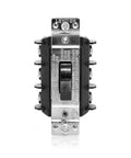 Front view of a Three Pole Three Phase AC Motor Starter 30 Amp 600 Volt Heavy Duty Toggle Disconnect Non Grounding MS303 DS Black