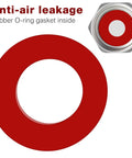 Close-up of red rubber O-ring used in Brass Tire Valve Stem Caps Set With Rubber O Ring Silver Hexagon Dust Proof Covers For Car Truck Motorcycle Bike And Bicycle 20 Pack No Hassle Leak Proof Seal Weatherproof Easy To Install And Replace