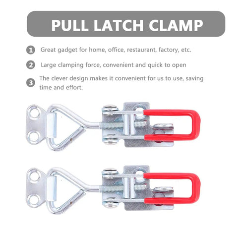 Two Pack Adjustable Toggle Clamps Draw Latches Quick Release Heavy Duty Tough As Nails Zinc Plated Steel Door Latches