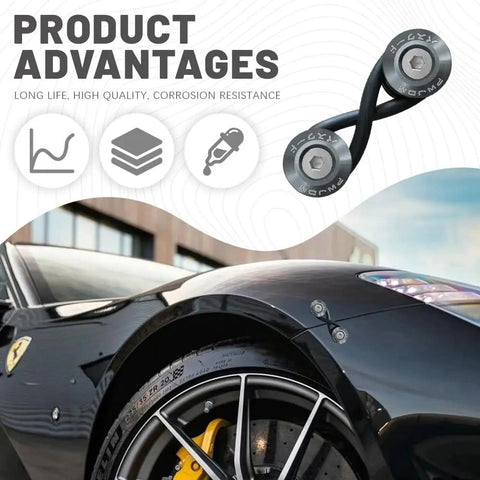 Universal Car Bumper Quick Release Clips Fasteners Kit Four Piece Aluminum Alloy With Rubber O Ring For Front And Rear Bumpers