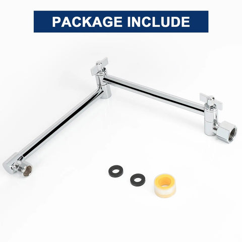 Adjustable Shower Arm Extension 16 Inch Chrome For Ultimate Shower Upgrade With Universal Connection Fits Any Shower Head