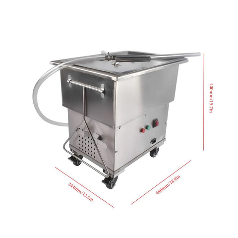 Heavy Duty 370W Commercial Fryer Filter Machine With 18L Oil Filler Cart Truck Separator mobile stainless steel unit
