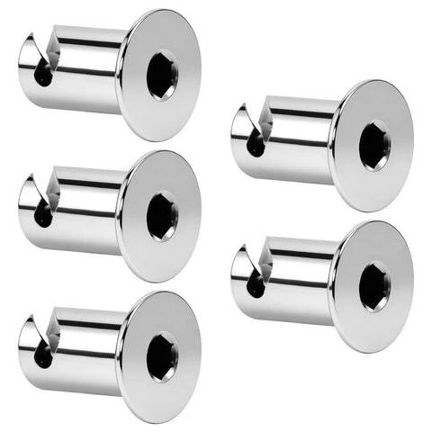 Five Pack Fast Lane Chrome Aluminum Dzus Fasteners Quarter Turn Flush Allen Head Buttons showing chrome finish and quarter-turn design.