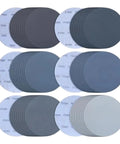 Premium 6-inch Sanding Discs For Dry Wet Use Super Smooth 800 Grit Finish, various grades P800 to P5000 for polishing wood, metal, concrete.