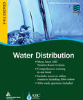 Front cover of Water Distribution book (Grades III & IV) by Amazon, with water imagery and green section.
