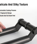 Close-up of Push Pull Bar Door Handle For Sliding Barn Doors Black Stainless Steel Heavy Duty 1200mm Long Glass Door Bathroom Shower Pull, showing delicate texture and hand feel.