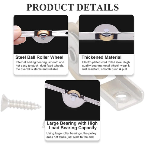 Set Of 5 Copper Electroplating Sliding Wheels 26mm Diameter Door And Window Pulleys With Stainless Steel Shells shown in detail.