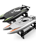 Black and silver Crazy Fast RC Racing Boat For Adults With Dual Motors Two Point Four GHz Remote Control Waterproof Hull 32cm