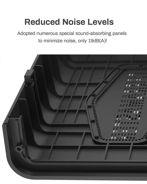 Next Level 2 Bay DAS Storage Enclosure With Hella Fast 10 Gigabit USB 3.2 Gen2 Port for RAID Zero Array black interior panels minimizing noise.