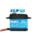 Feetech 35KG digital RC servo FT6335M with blue aluminum case, front view