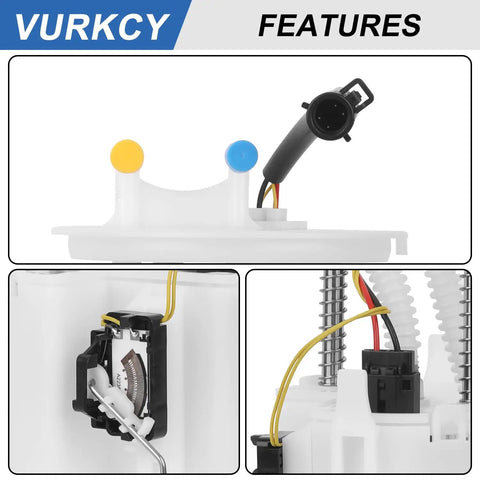 Top Shelf Electric Fuel Pump Assembly With Sender For 2001 To 2004 Ford Escape and Tribute 2.0L 3.0L V6 Engine detailed view showing electrical connectors and fuel level sensor.